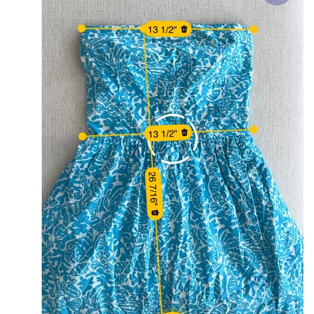 Lilly Pulitzer Blue Tube Strapless Mini Dress Sz M - Picture 8 of 14